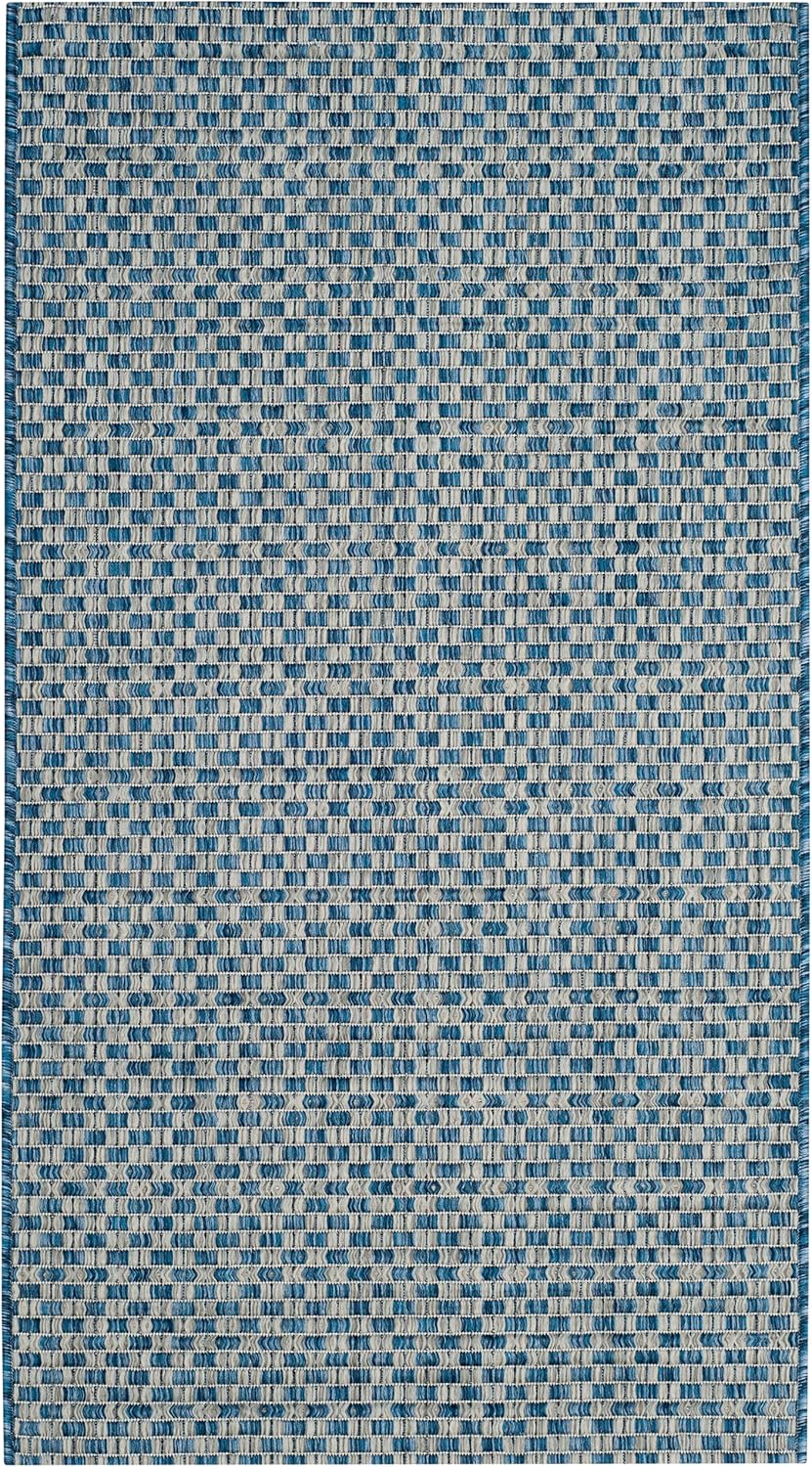 Alfombra lavable exterior 4x5ft7" azul gris