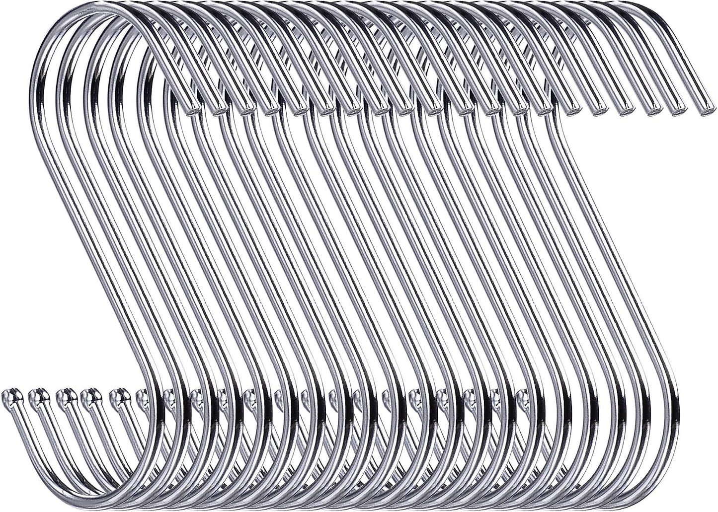 120 Ganchos S 3.5" para cocina baño dormitorio plateado
