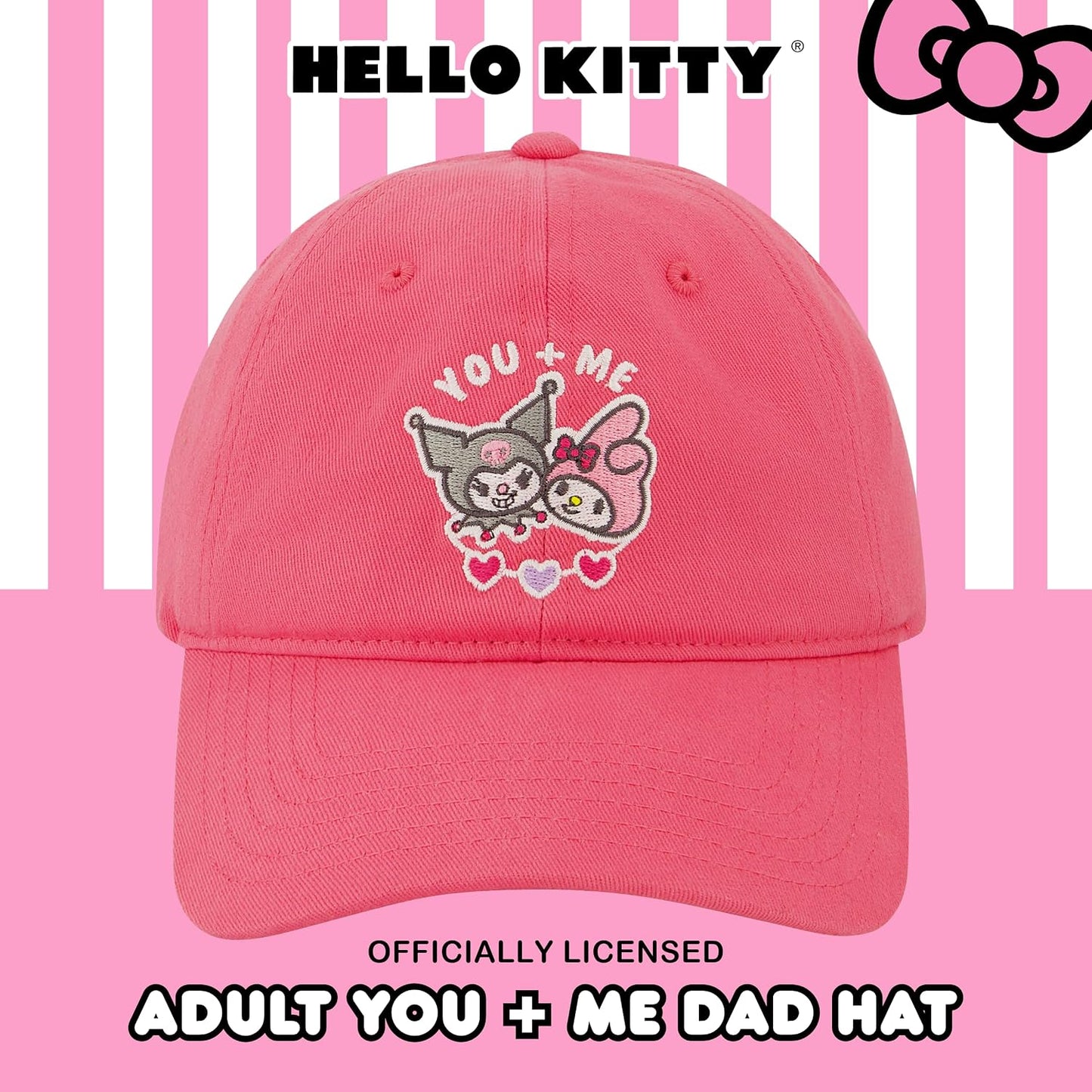 Sombrero Hello Kitty para mujer ajustable brim curvado