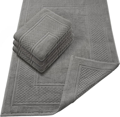 Set 4 Tapetes Baño Algodón Secado Rápido 22x34pulg