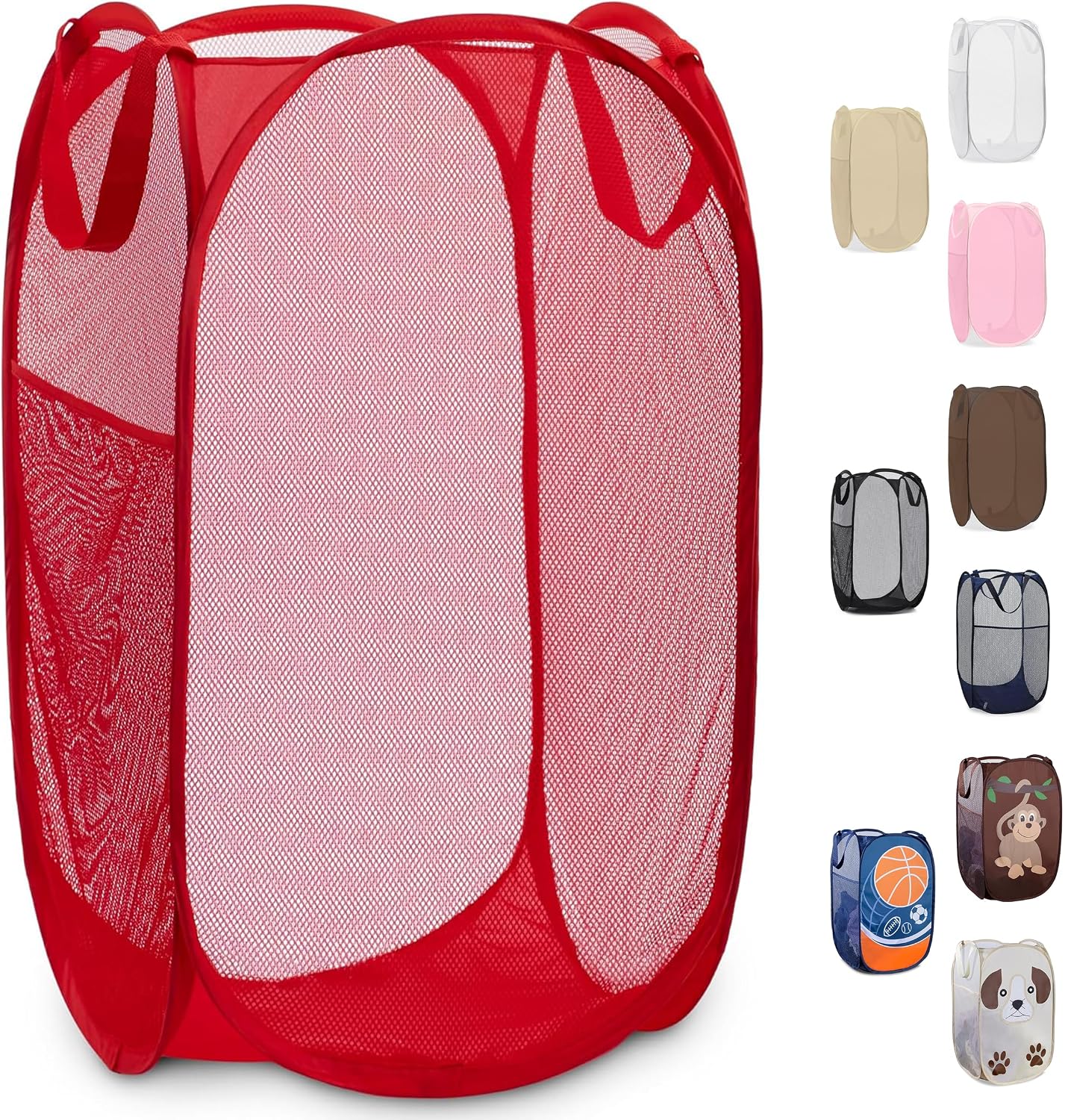 Cesto malla ropa sucia plegable 14x24" elimina olores