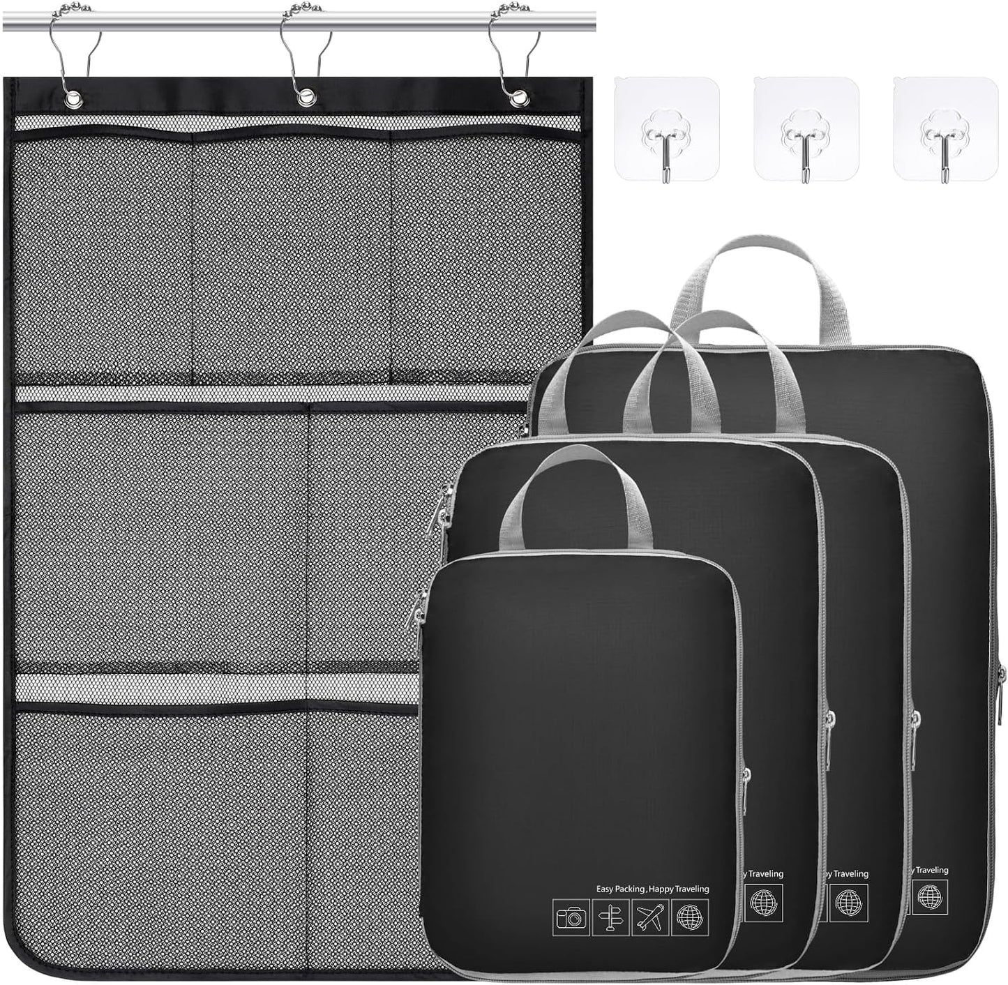 Cubos compresión viaje mujer bolsas expandibles organizador maleta