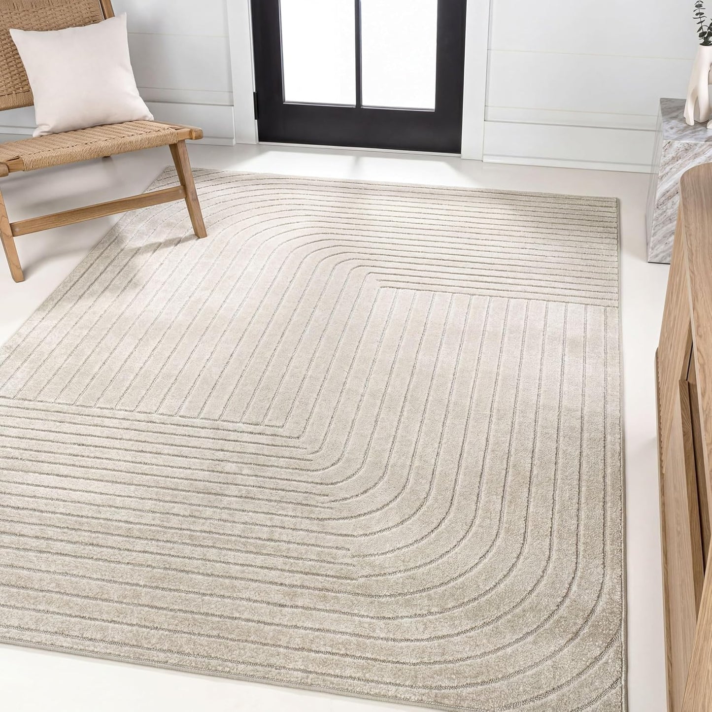Alfombra 5x8pulg interior exterior moderna geométrica