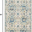 Alfombra decorativa 3x5ft diseño bohemio marfil y azul