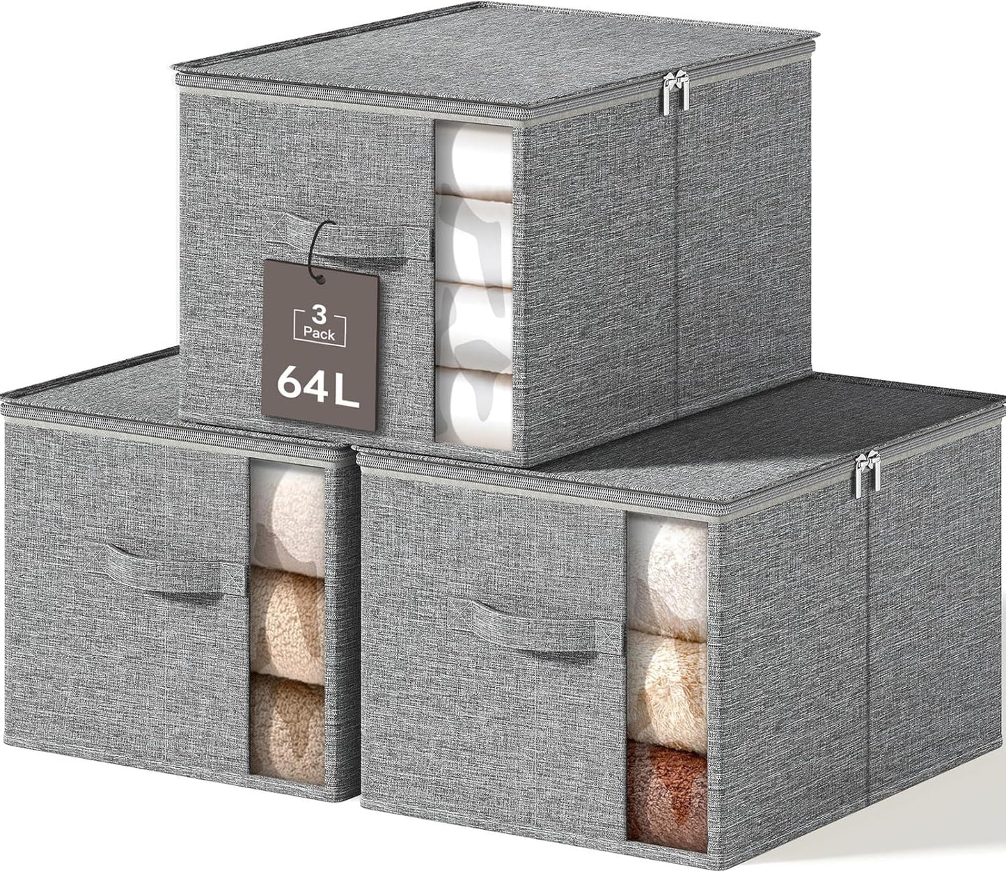 Cubo almacenamiento ropa plegable con tapa y cremallera