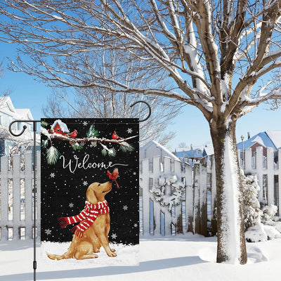 Bandera jardín perro golden retriever 12x18pulg