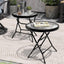 2 Mesas Auxiliares Plegables Vidrio Templado 18" Negro