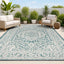 Alfombra Medallion 5x8 Azul Turquesa/Gris textura Sinjuri