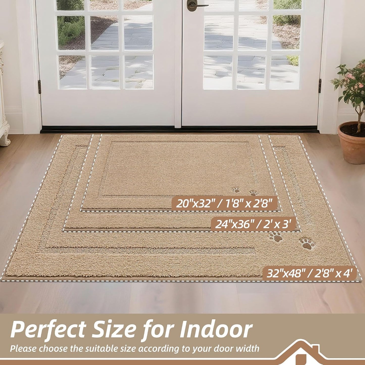 Alfombra antiderrap perros 20x32pulg lavable