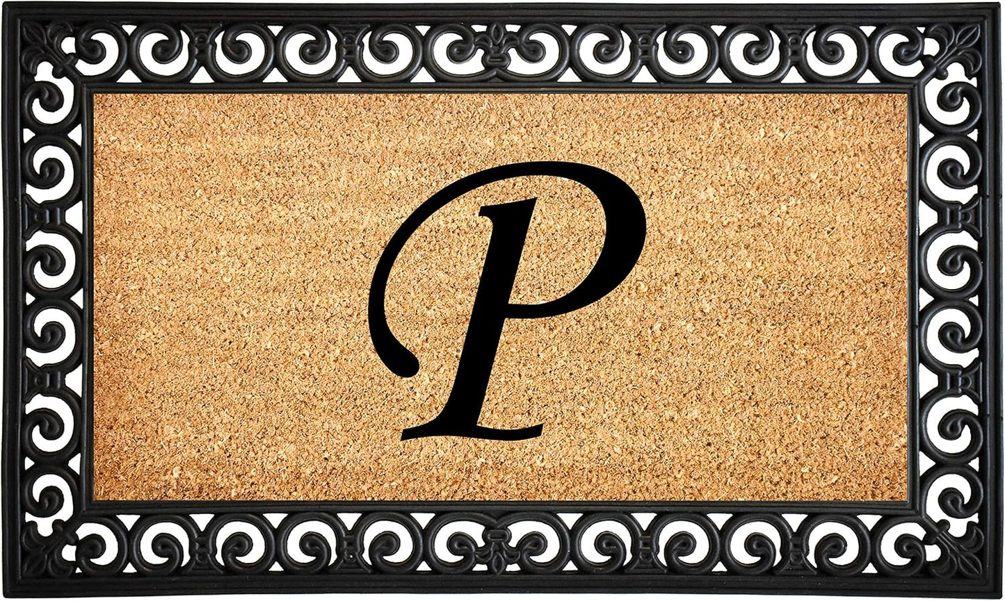 Felpudo monograma letra P 18x30pulg