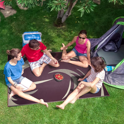 Tapete reversible Swish 8x18ft para exteriores color borgoña