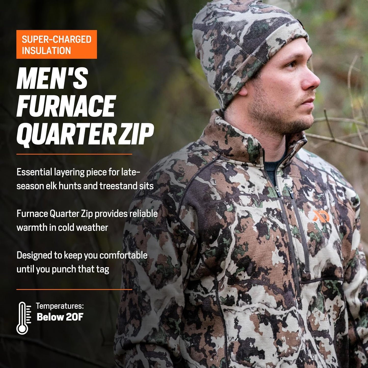 Capa de caza hombre lana merino forro polar camo
