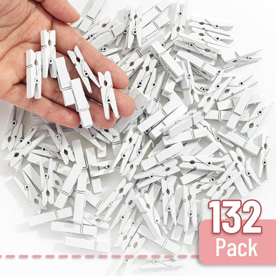 Pinzas madera 132 pzas 1.4" para ropa y colgar imágenes