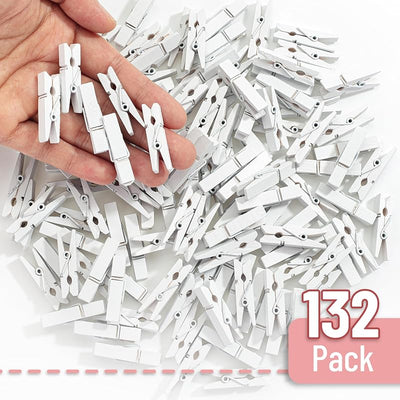 Pinzas madera 132 pzas 1.4" para ropa y colgar imágenes