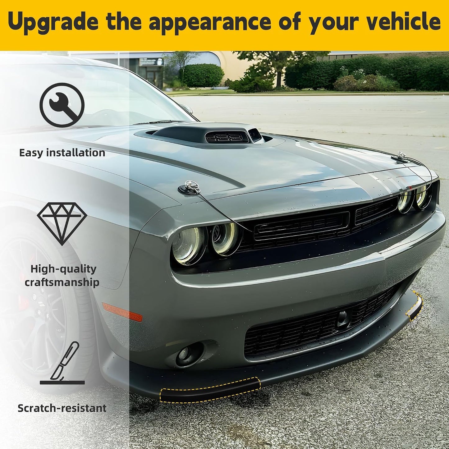 Divisor labio parachoques Dodge Challenger 2015-23 2 Pzas