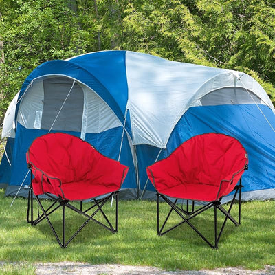 Silla camping plegable con asiento acolchado y bolsa