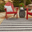 Alfombra rayas envejecida 10x14ft gris carbón/marfil