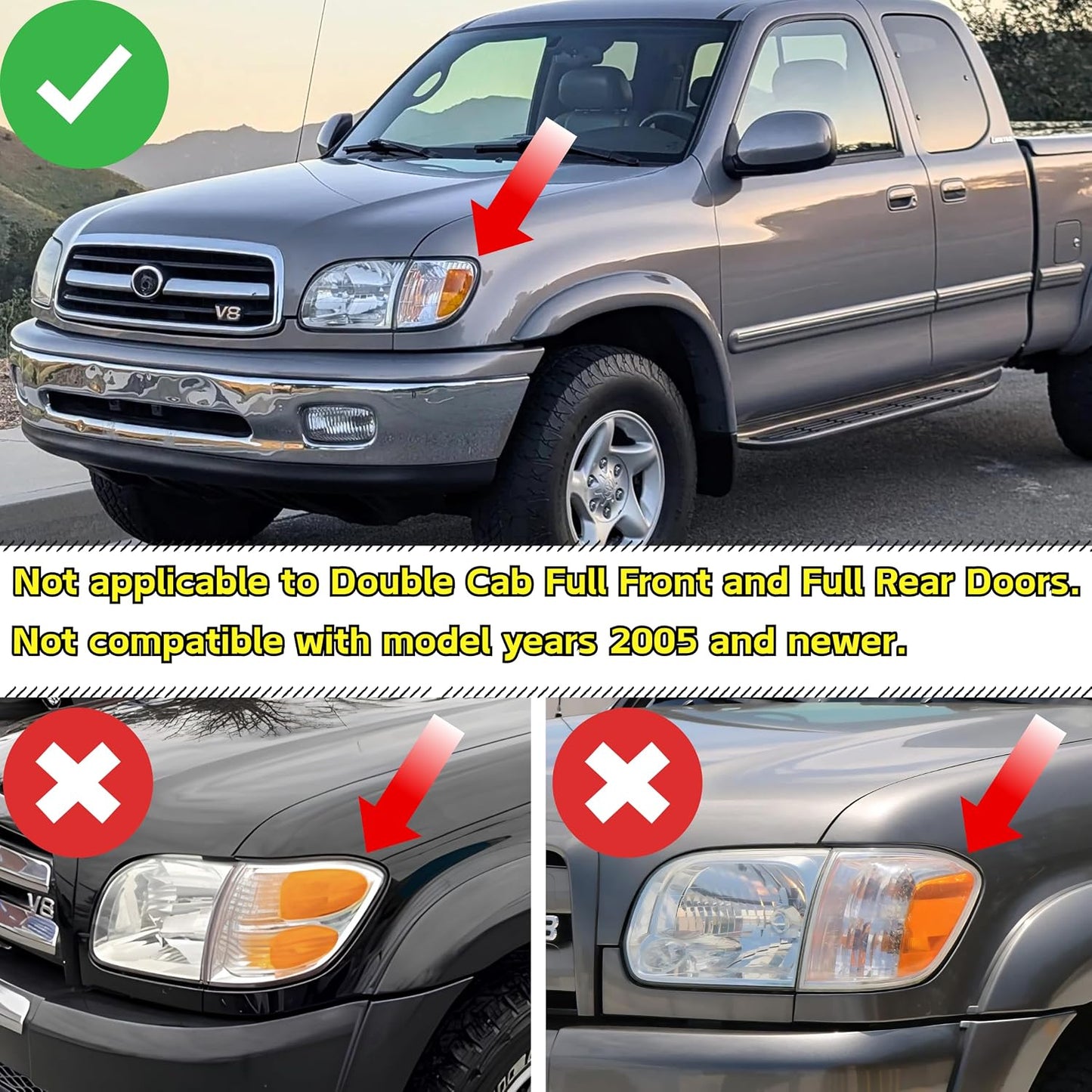Luz faro repuesto cromada compat Toyota Tundra 2000-04