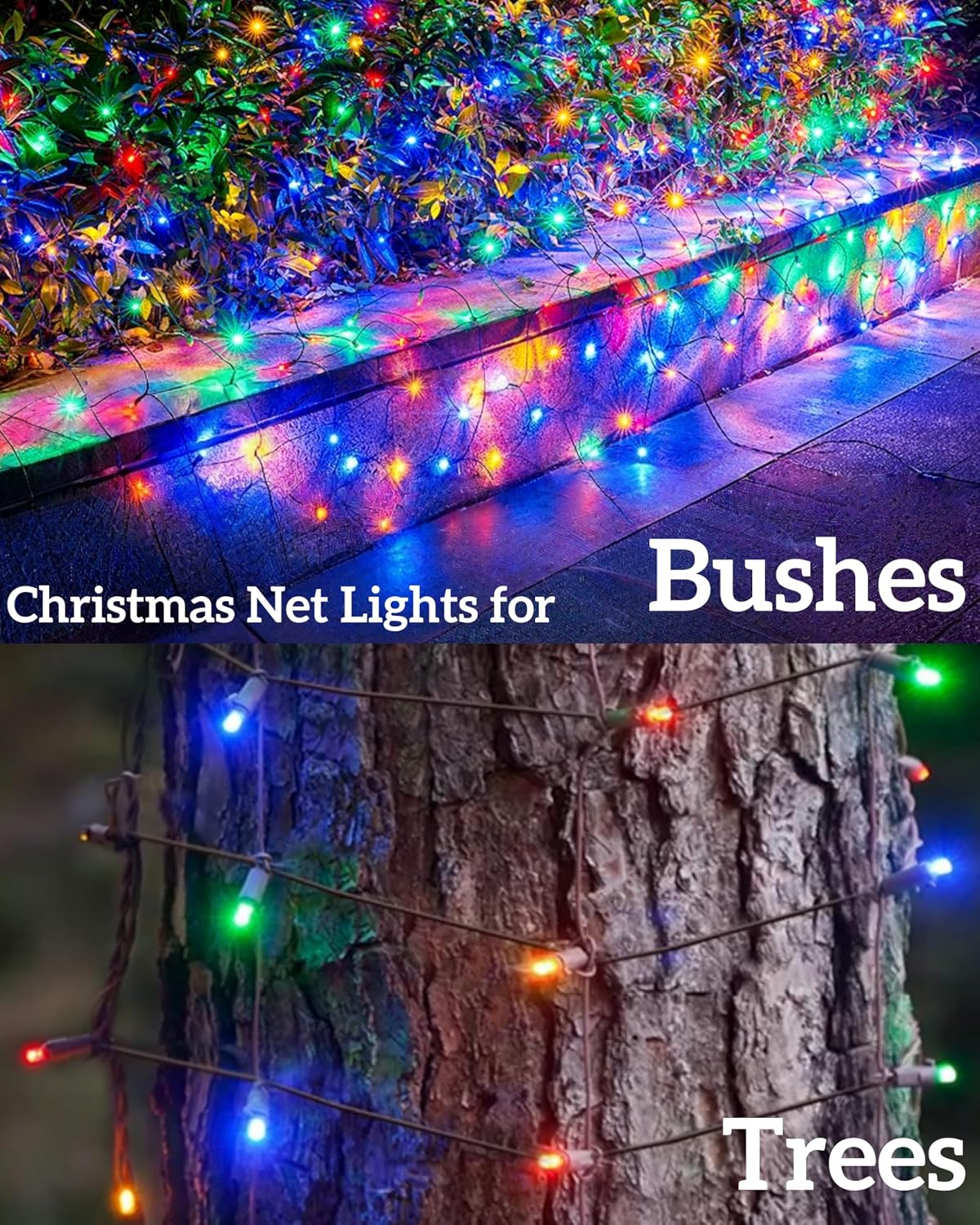 Red luces LED Navidad 6x6" conectables UL para arbustos