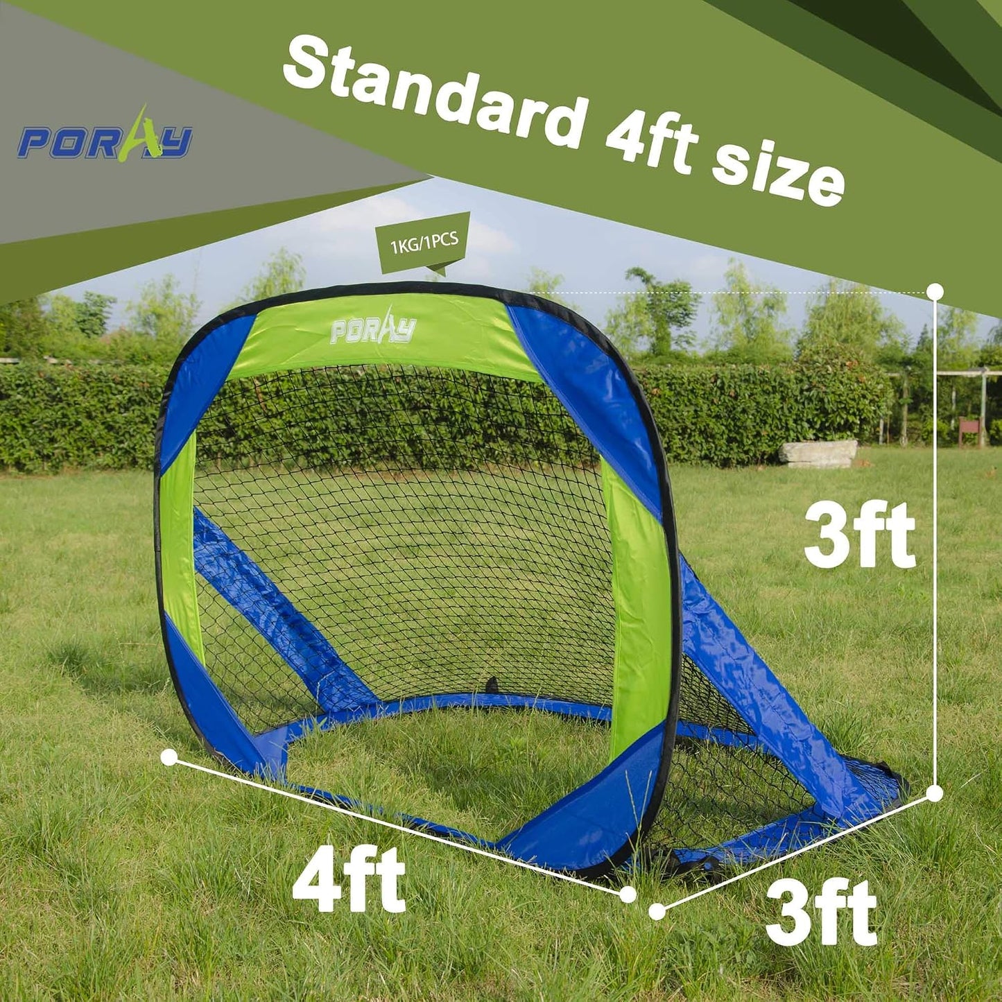 Set portería fútbol 2 pelotas desplegables con bolsa