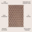 Alfombra cuadrada enrejado marroquí 4x4ft color espresso