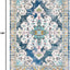 Alfombra área 10x14ft diseño bohemio azul marino y gris