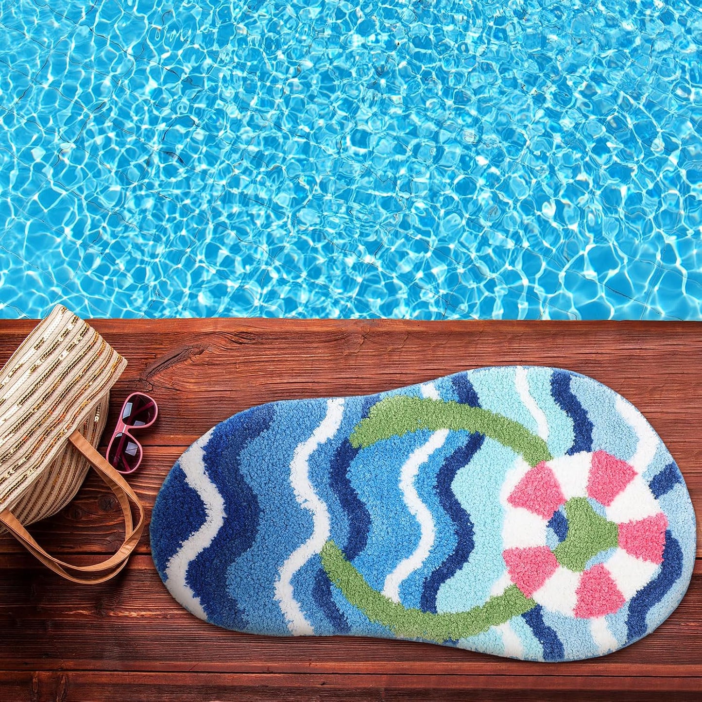 Alfombra baño verano forma chancletas antiderrap lavable