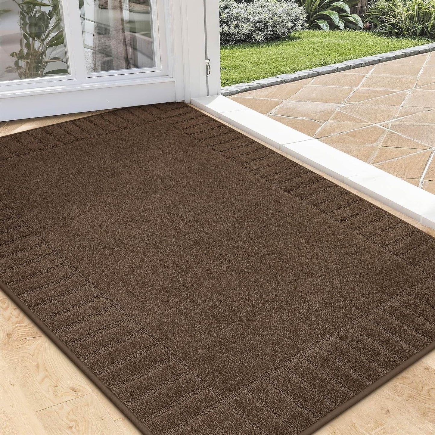 Tapete puerta entrada antiderrap lavable absorbente