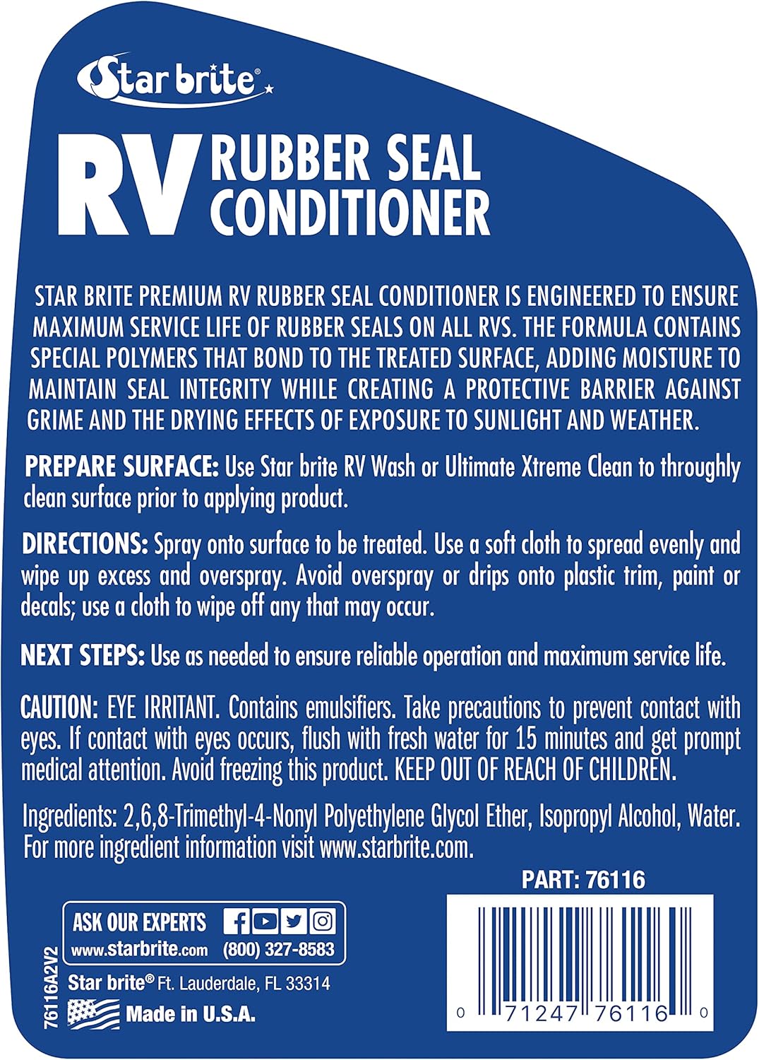 Acondicionador sellos goma RV 16oz previene grietas