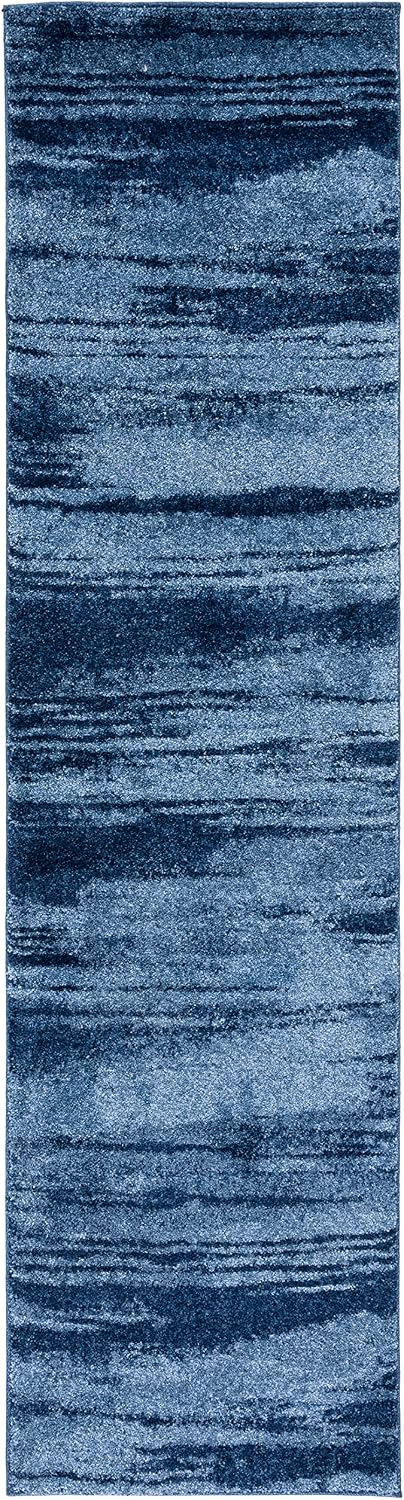 Alfombra pasillo 2'3"x11' azul claro abstracto moderno