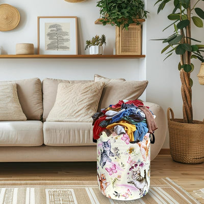 Cesta lavandería tela oxford con asa plegable 18.9x16.5pulg