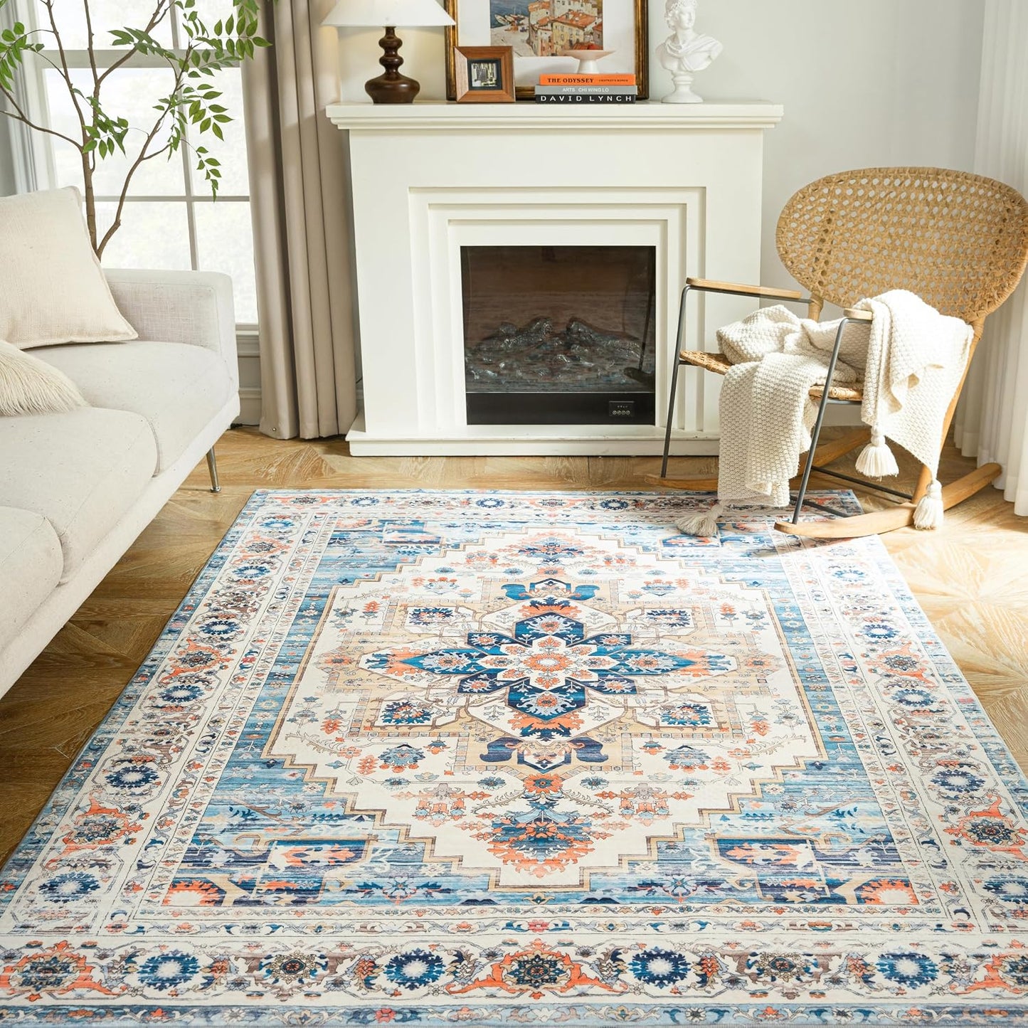 Alfombra área 5x7ft lavable antiderrap bohemia