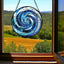 Colgante vidrieras atrapasoles azules decoración jardín patio