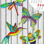 4 Pzas Decoración Pared Metal Exteriores 3D Colibrí Abeja