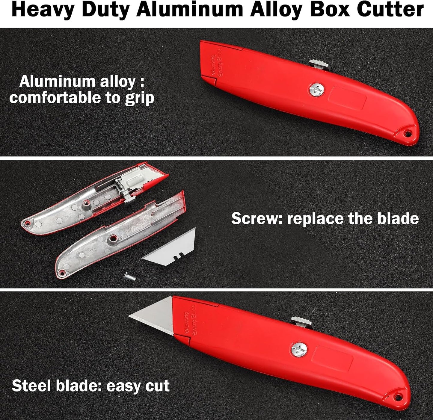 40 Pzas Cortador Caja Aluminio Resistente Cuchillo Retráctil