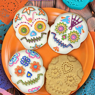 Set 4 cortadores galletas Día de los Muertos