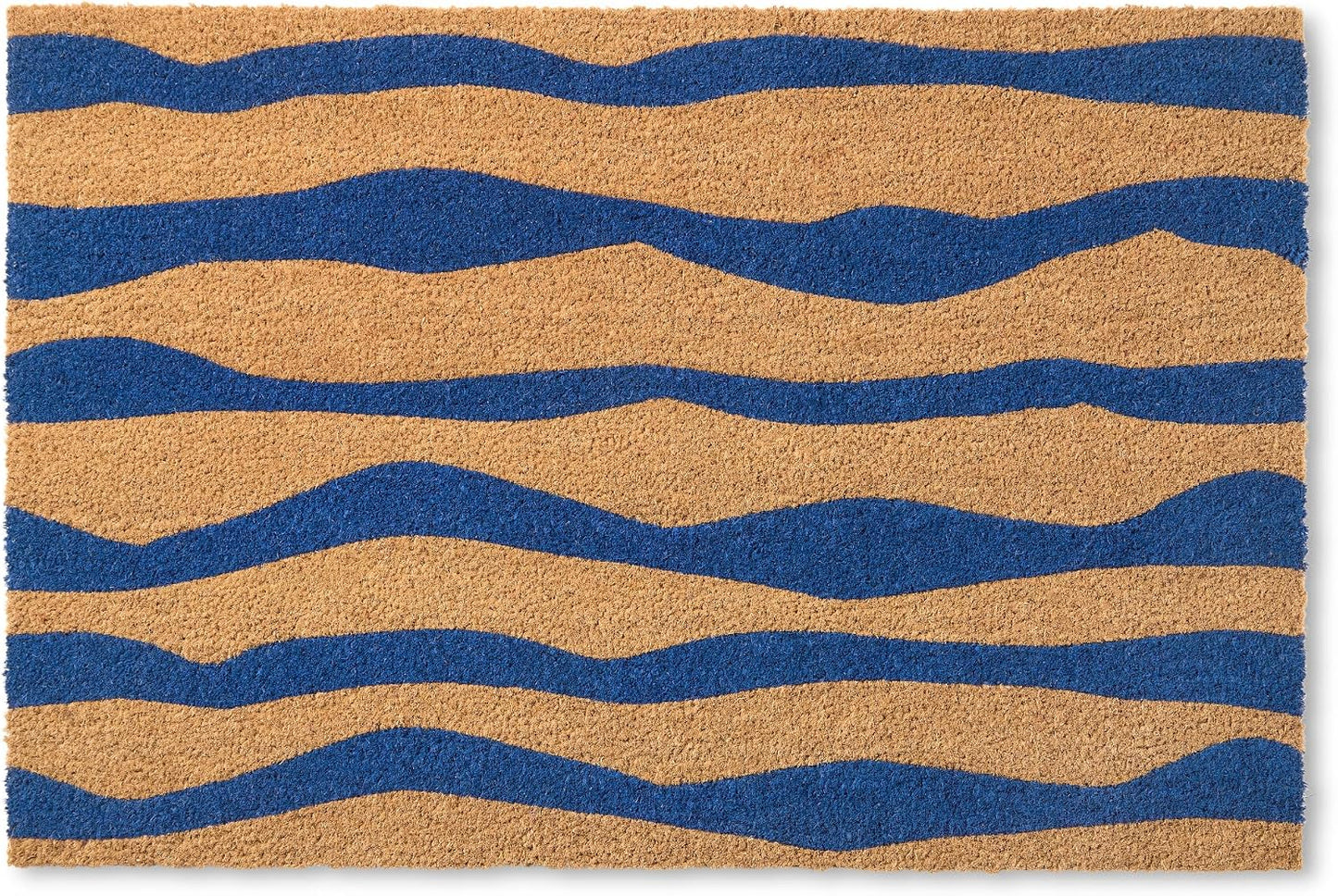 Alfombra entrada antiderrap fibra coco 24x36pulg azul