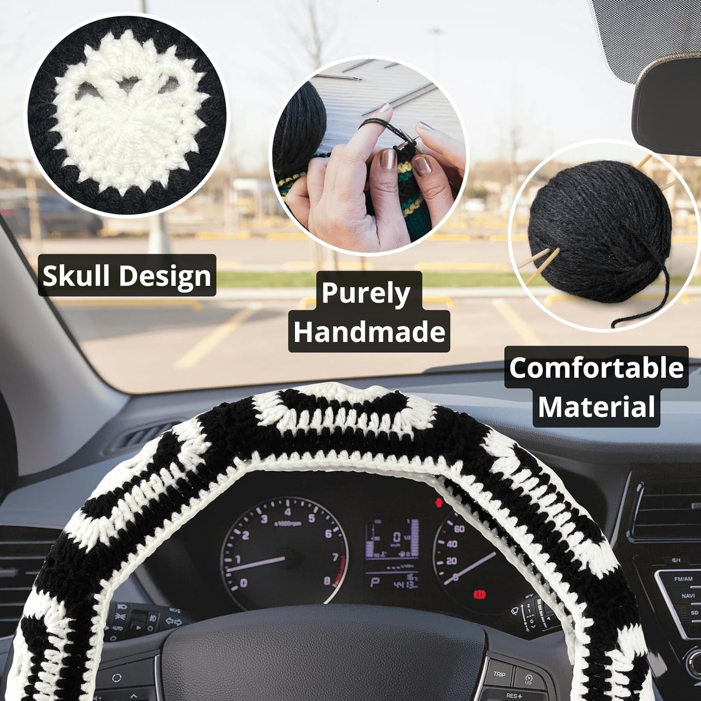 Set fundas volante ganchillo patrón cuadrado ajuste