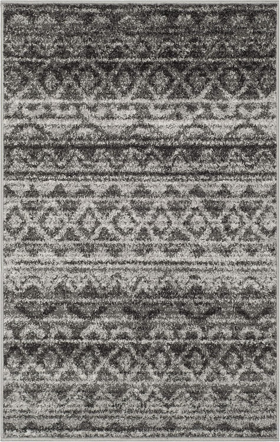 Alfombra Adirondack Safavieh 5x7ft Marfil y Plateado