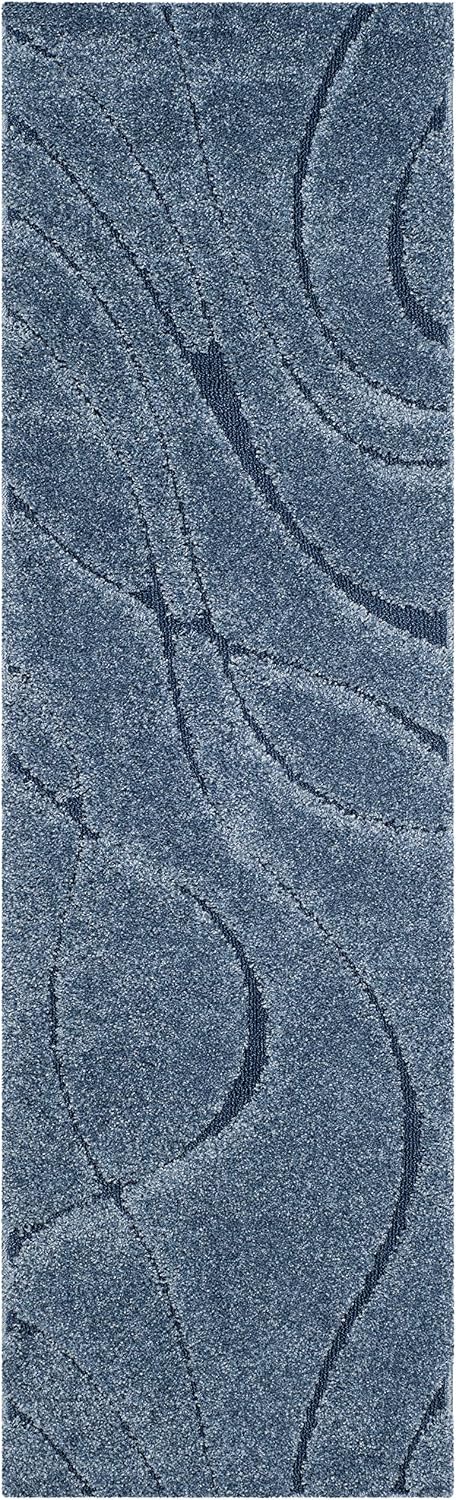 Alfombra pasillo 2ft3pulg x21ft azul claro 1.2pulg grosor