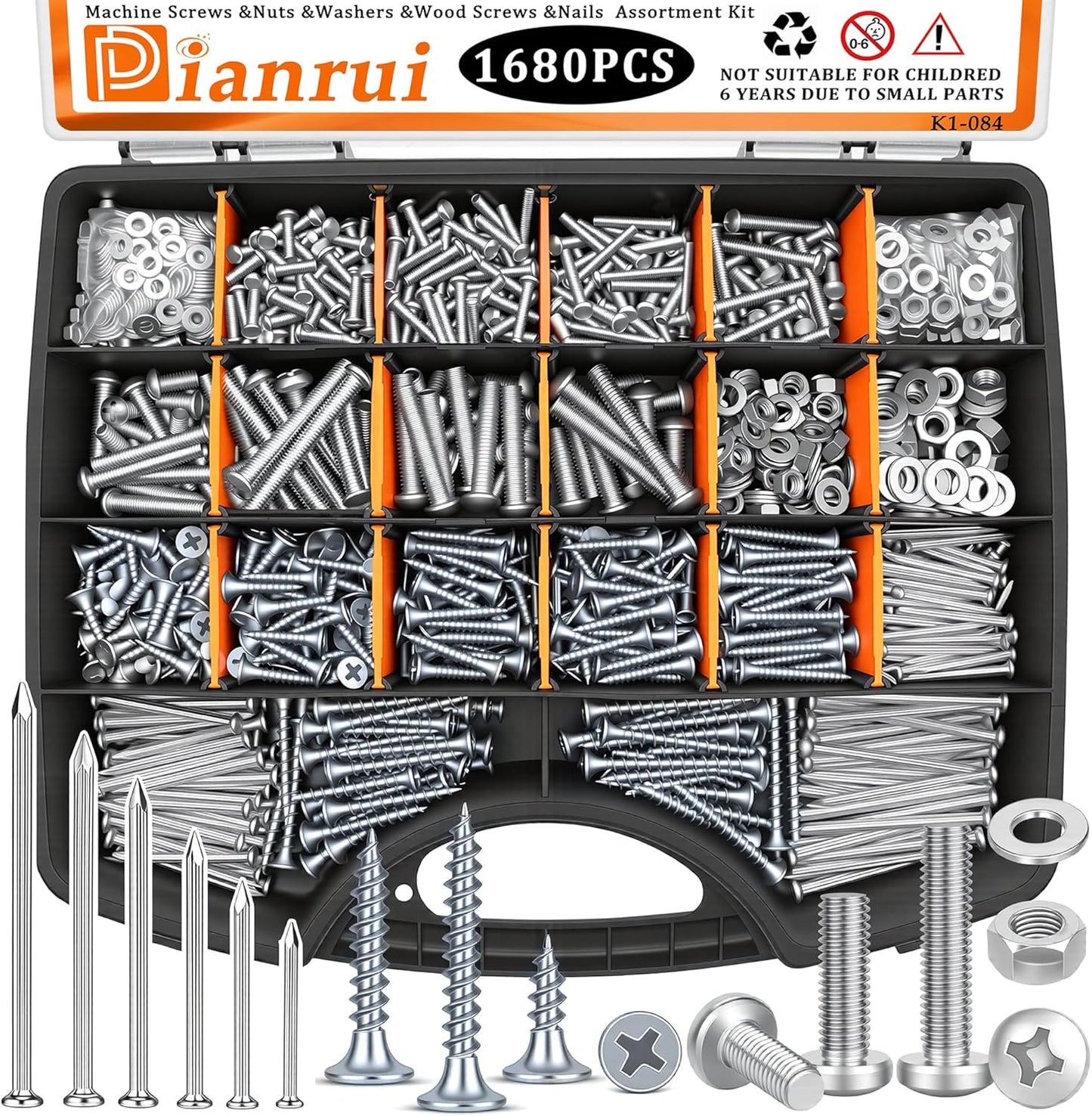 Kit 1680 Pzas Clavos y Tuercas M3-M6 para Paneles