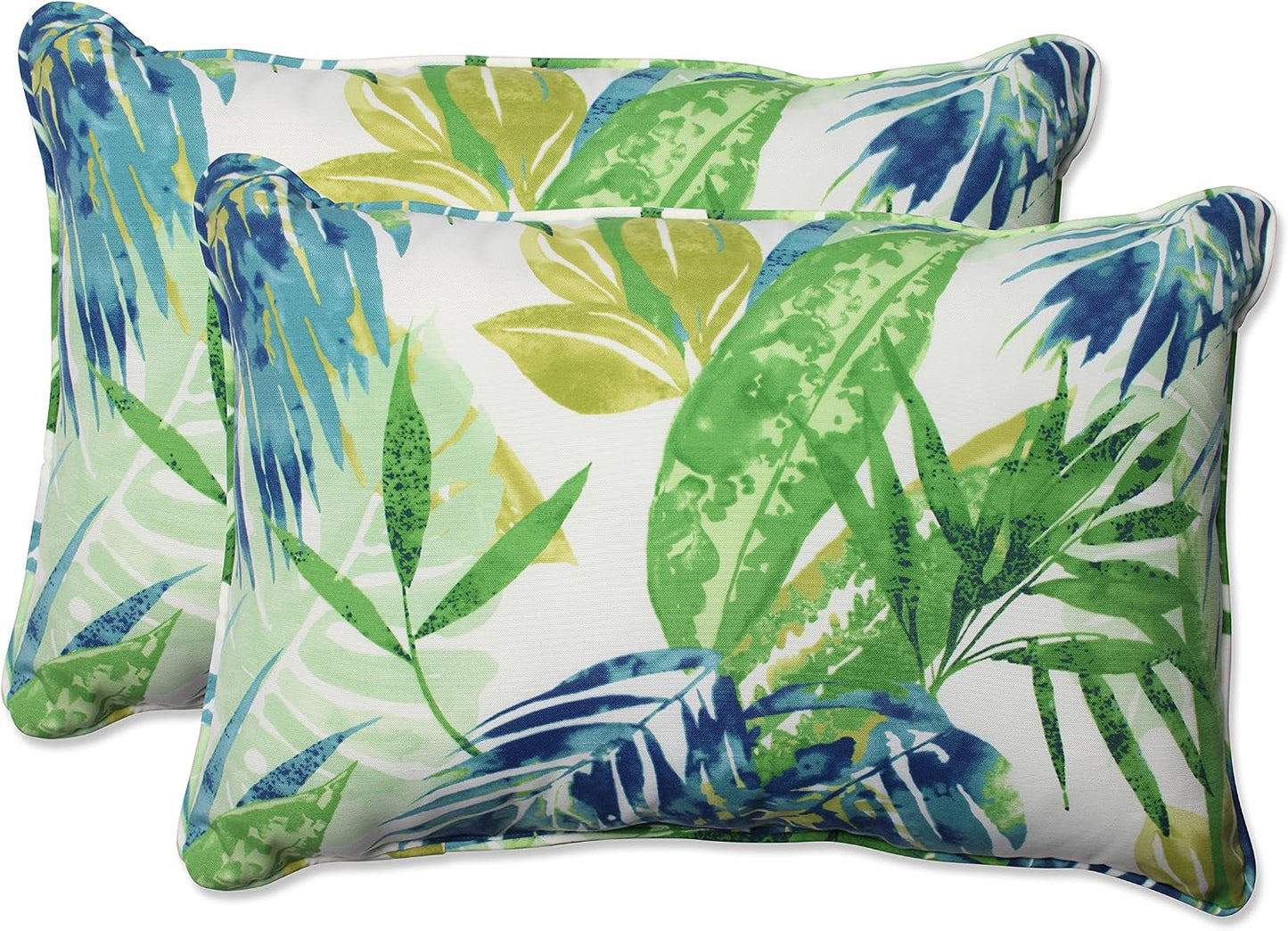 Almohada lumbar decorativa felpa 16.5x24.5" azul/verde 2 Uds