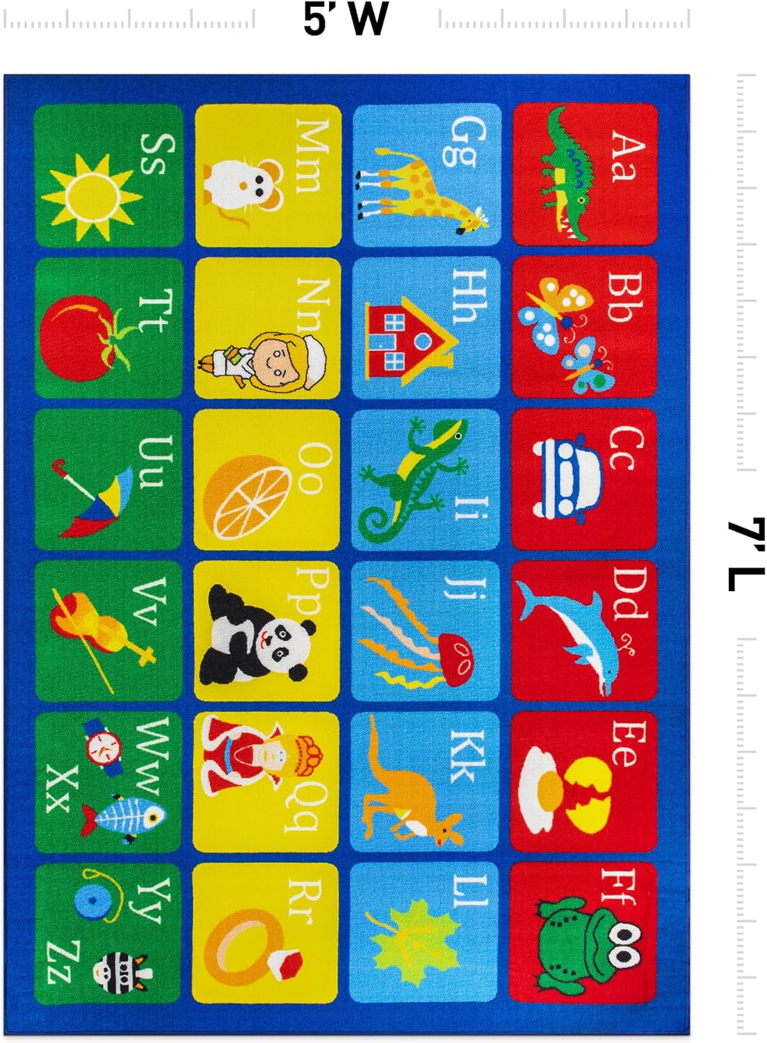 Alfombra educativa para niños antiderrap 5x7ft