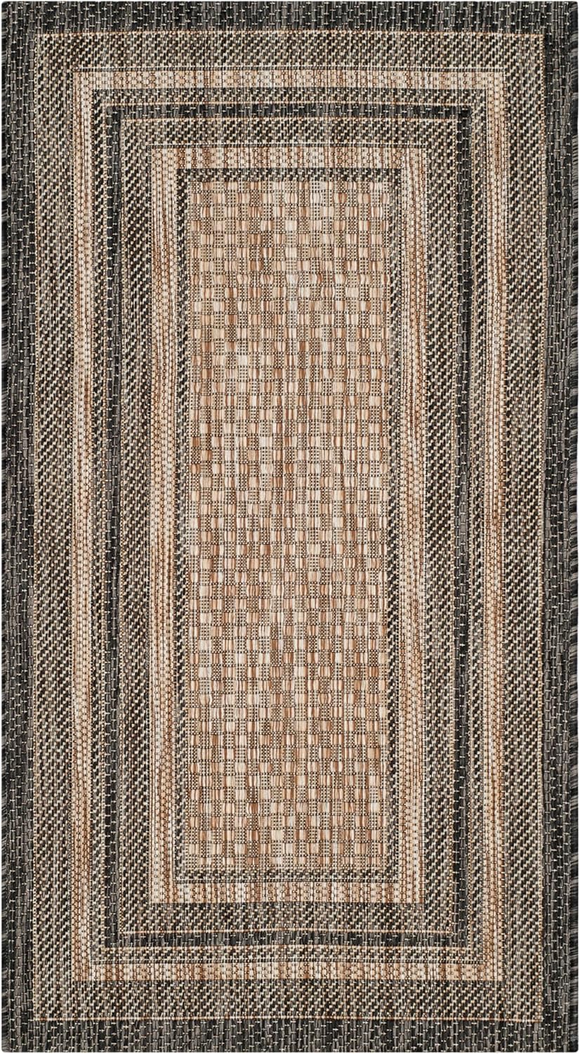 Alfombra decorativa 2x3ft7pulg impermeable color negro