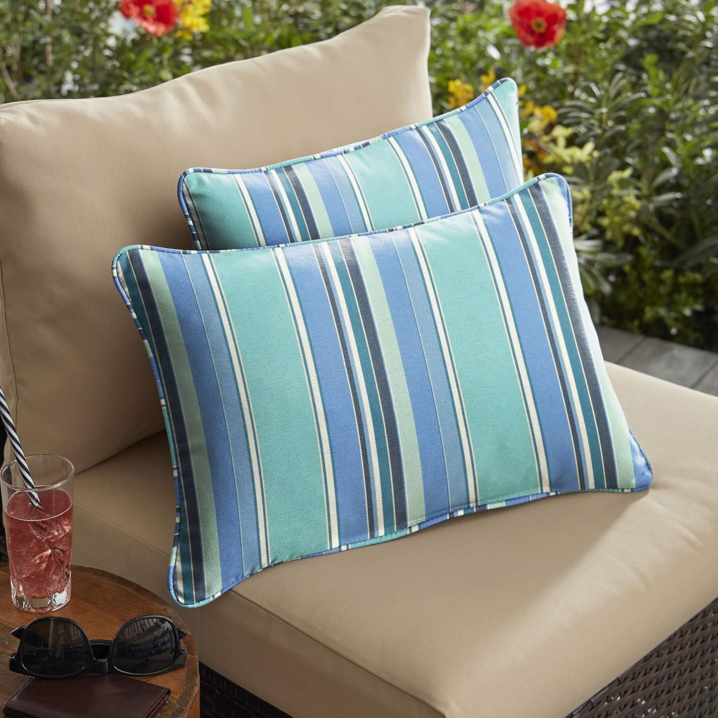 Set 2 almohadas Sunbrella Dolce Oasis con cable