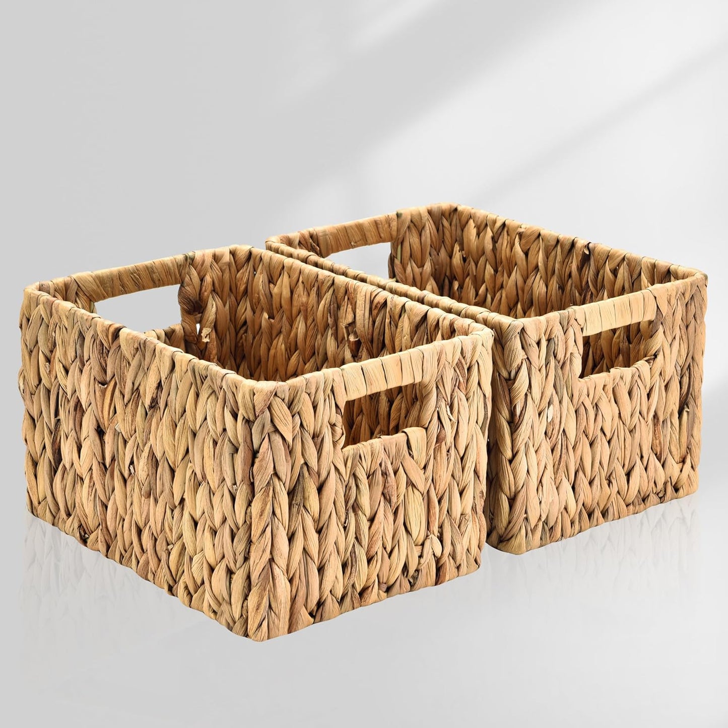 Cestas mimbre jacinto 12" pack 2 con asas