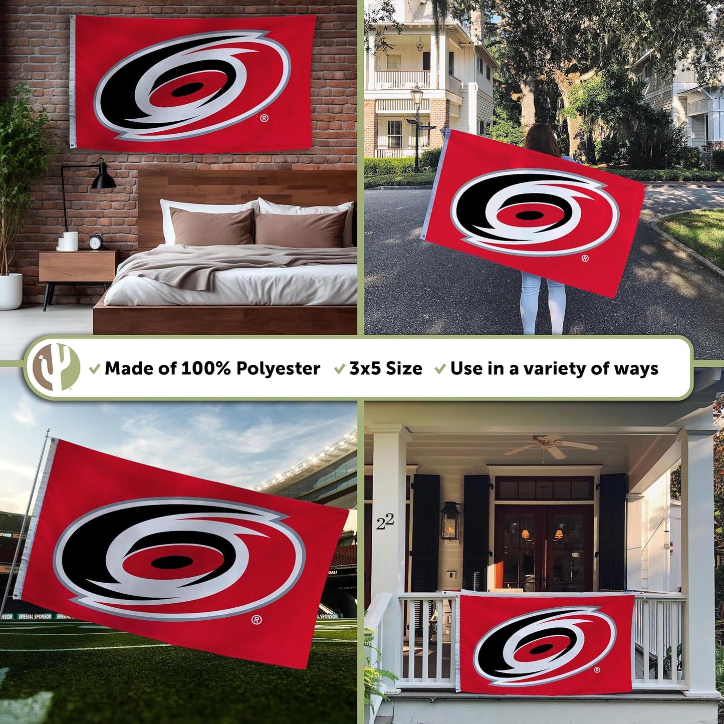 Bandera Carolina Hurricanes NHL 3x5ft 100% poliéster