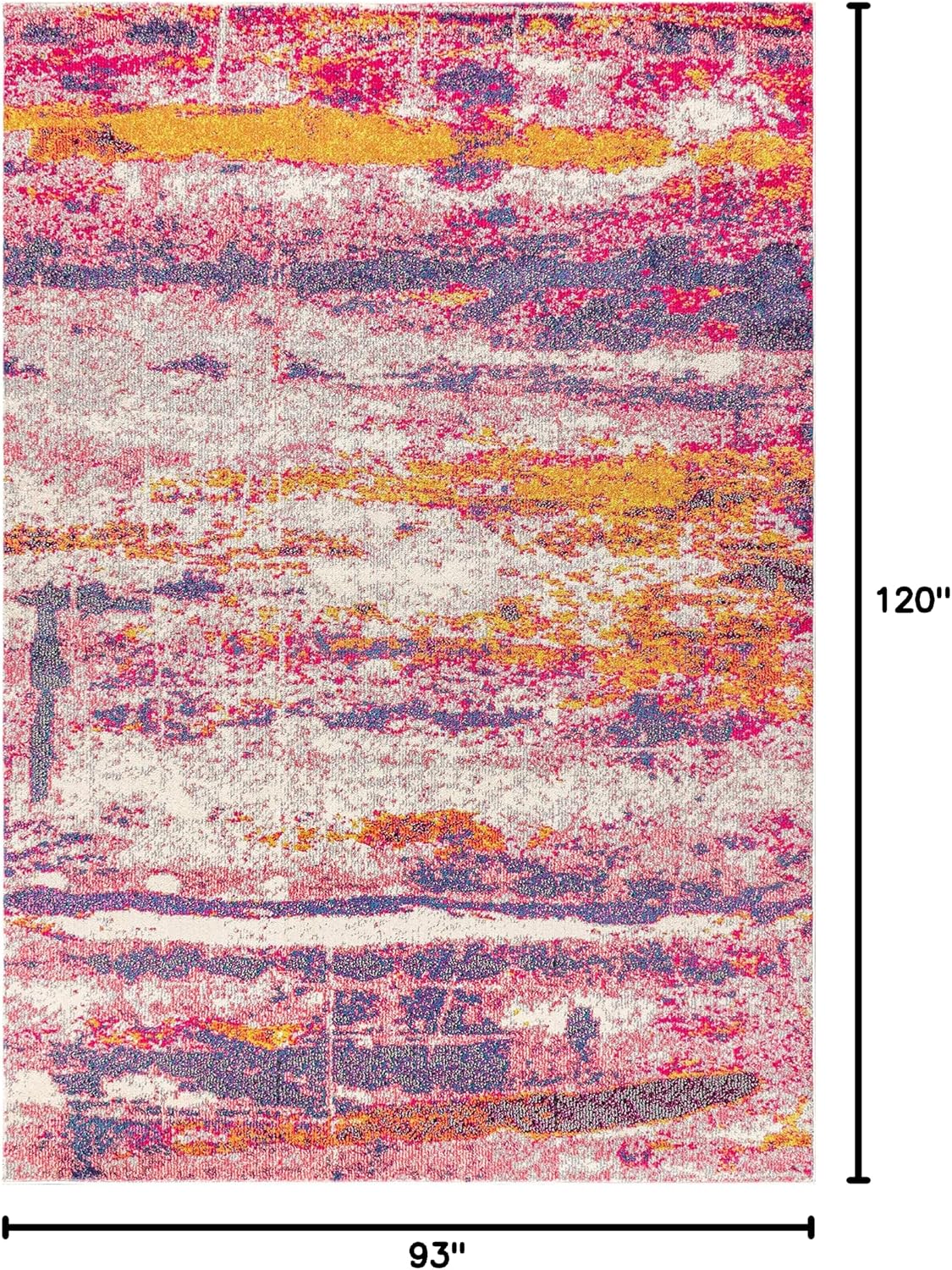 Alfombra moderna rosa/crema 8x10pulg sala dormitorio cocina