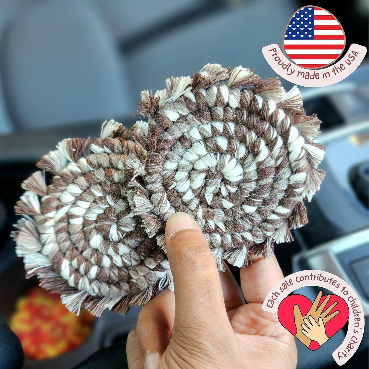 Posavasos algodón para auto 2uds lindos accesorios mujer
