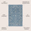 Alfombra bohemia texturizada 4x6ft azul marino/gris para